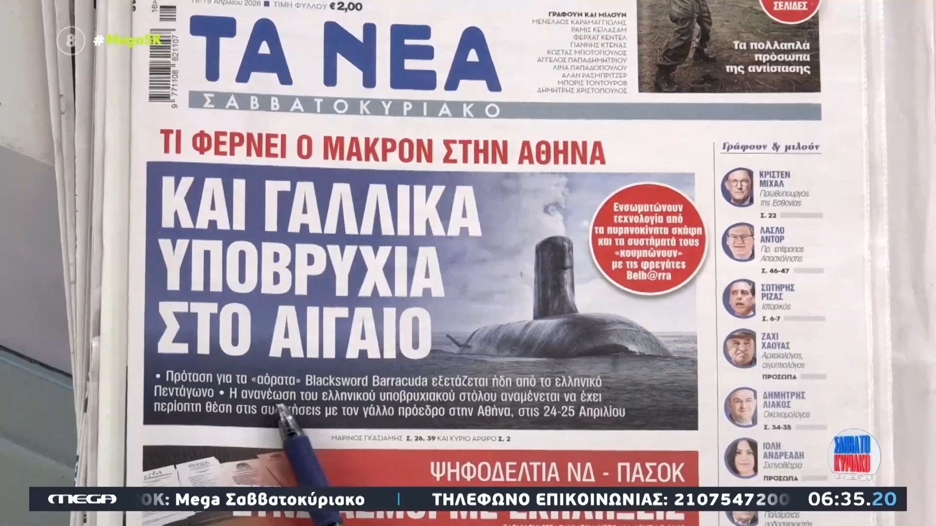 Τα πρωτοσέλιδα των εφημερίδων σήμερα 18/04/2026