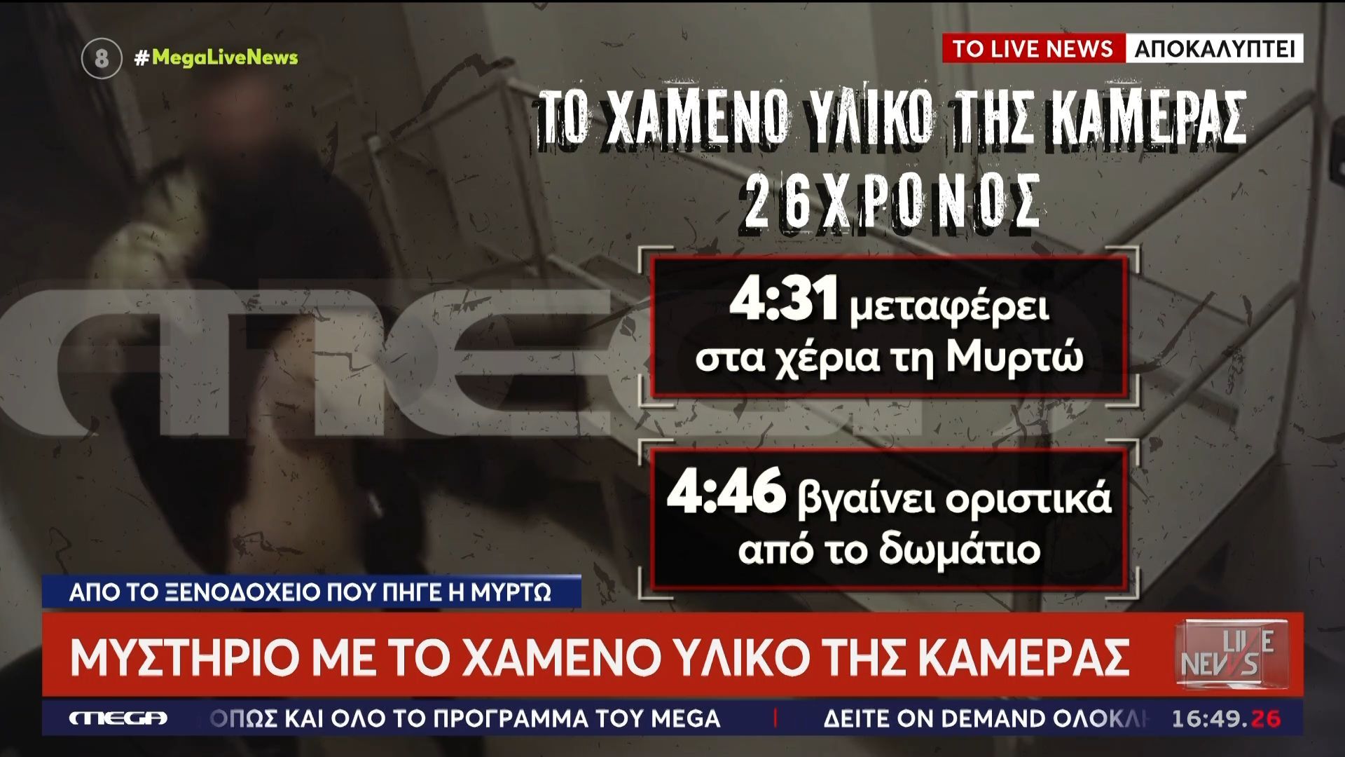 Θάνατος Μυρτώς: Μυστήριο με το χαμένο υλικό της κάμερας