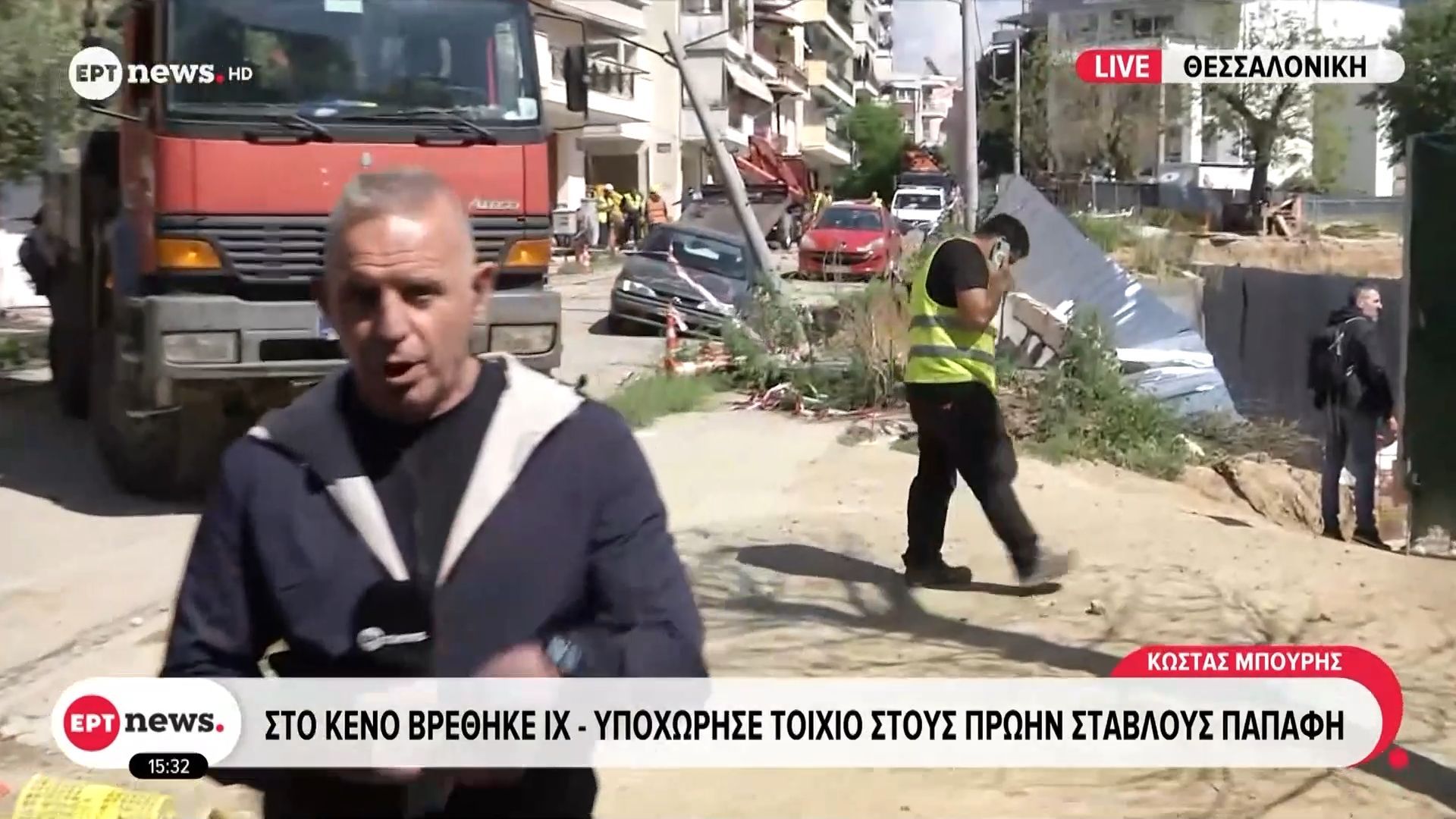 Θεσσαλονίκη: Στο κενό βρέθηκε ΙΧ – Υποχώρησε τοιχίο στους πρώην στάβλους Παπάφη