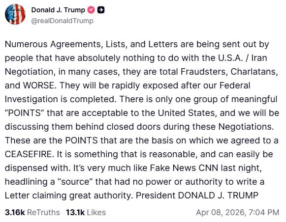 Λευκός Οίκος: «Το ιρανικό πλάνο ανακωχής 10 σημείων δεν εγκρίθηκε από τις ΗΠΑ» – Έντονη αντίδραση Τραμπ