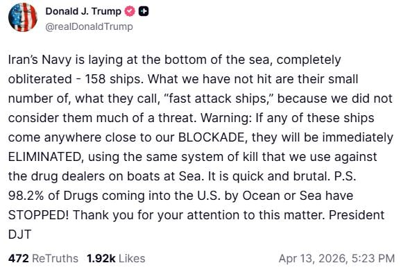 Τραμπ: «Άμεση και σκληρή» εξόντωση για κάθε ιρανικό πλοίο που πλησιάζει τον αποκλεισμό στο Ορμούζ 2 Τραμπ: «Άμεση και σκληρή» εξόντωση για κάθε ιρανικό πλοίο που πλησιάζει τον αποκλεισμό στο Ορμούζ