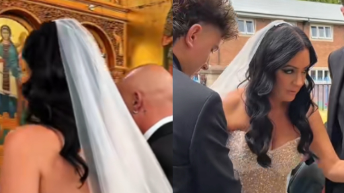 Viral γάμος: Η Ελληνίδα νύφη με το εντυπωσιακό νυφικό – «Άγιο είχε» που δεν την απέβαλε ο παπάς