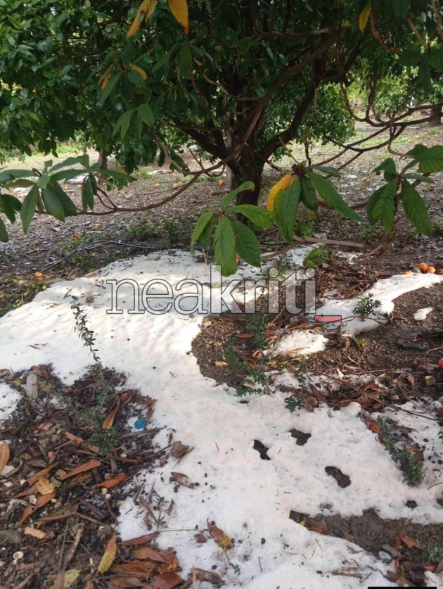 Κακοκαιρία Erminio: Ισχυρή χαλαζόπτωση και έντονες καταιγίδες στο Ηράκλειο