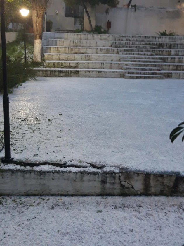 Κακοκαιρία Erminio: Ισχυρή χαλαζόπτωση και έντονες καταιγίδες στο Ηράκλειο