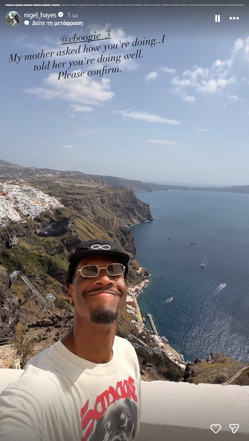 Ο Νάιτζελ Χέιζ Ντέιβις πραγματοποίησε σύντομη επίσκεψη στη Σαντορίνη