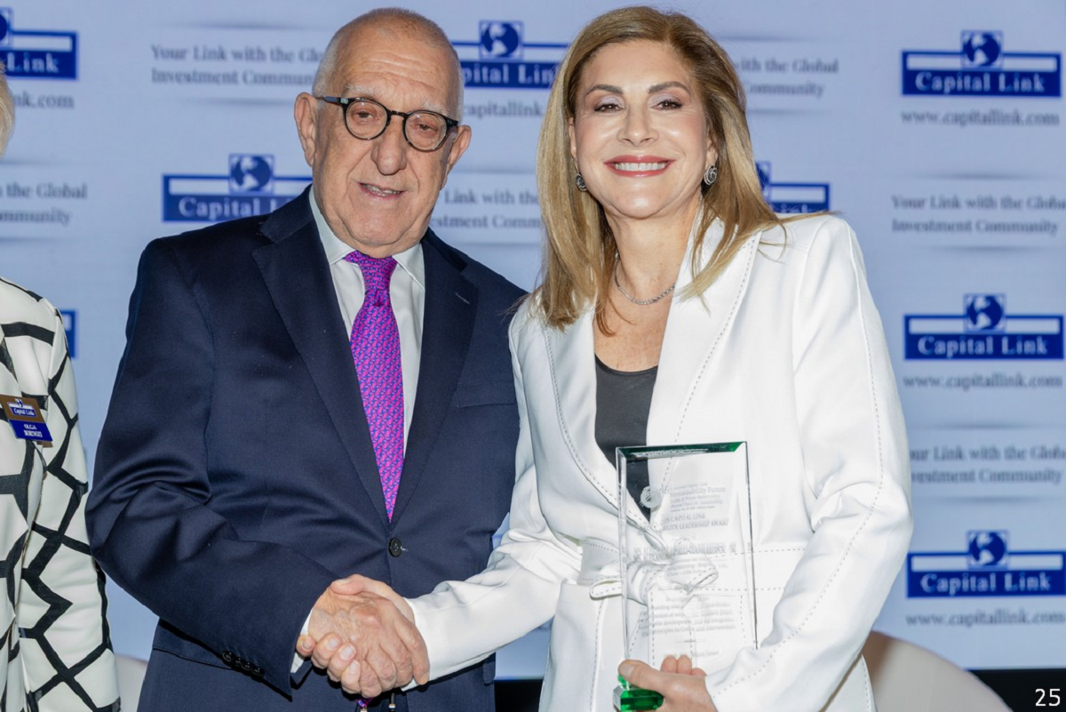 Η Αλεξάνδρα Πάλλη-Γιαννακοπούλου βραβεύτηκε με το “2026 Capital Link Βραβείο Ηγεσίας Βιωσιμότητας”