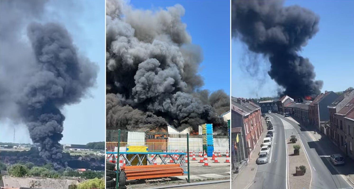 Συναγερμός στο Βέλγιο: Εκκένωση πόλης δυτικά των Βρυξελλών λόγω απειλής έκρηξης σε φλεγόμενη αποθήκη – ΒΙΝΤΕΟ