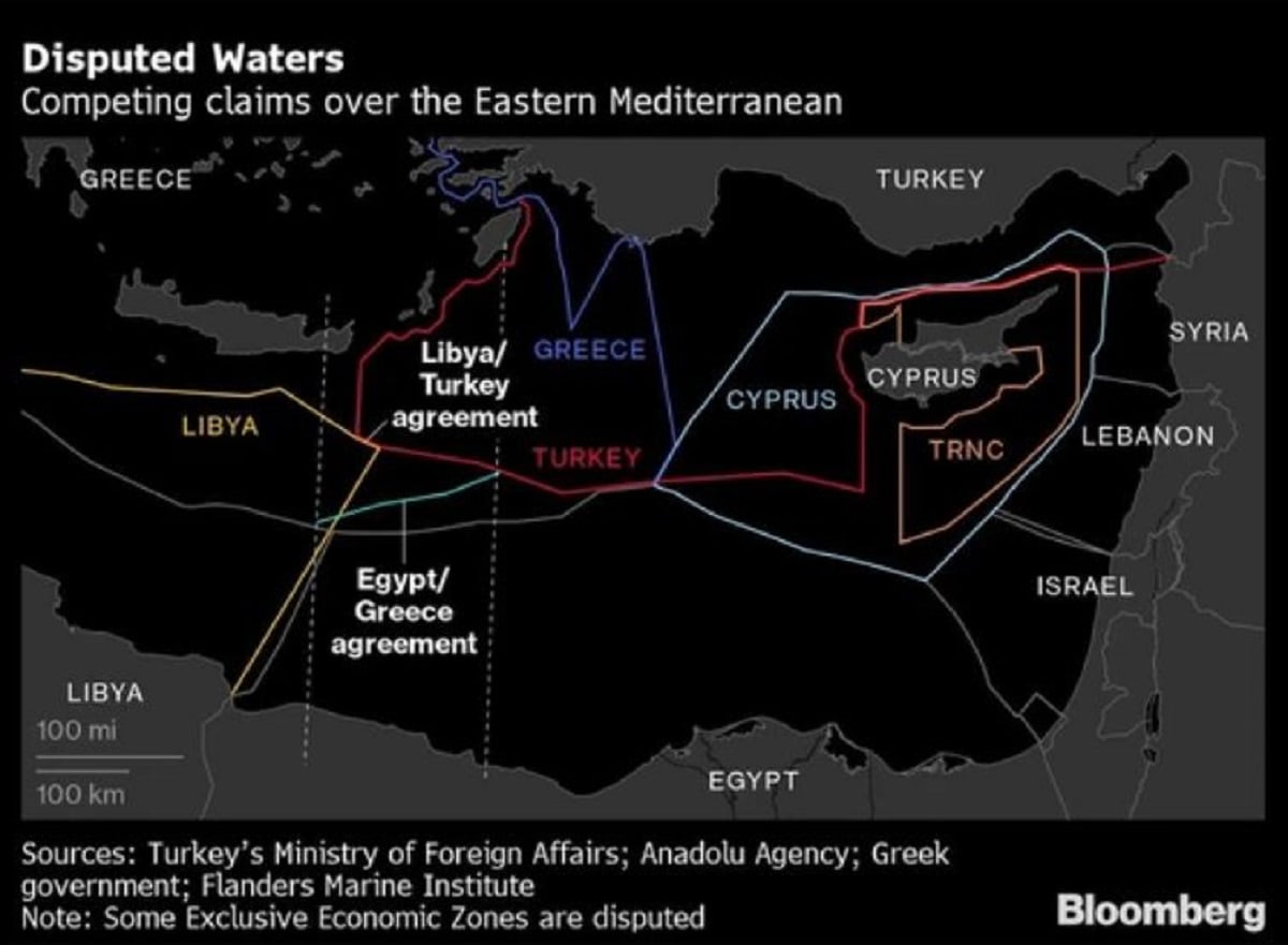 Bloomberg: Η Τουρκία ετοιμάζει νομοσχέδιο για τη «Γαλάζια Πατρίδα» σε Αιγαίο και Ανατολική Μεσόγειο