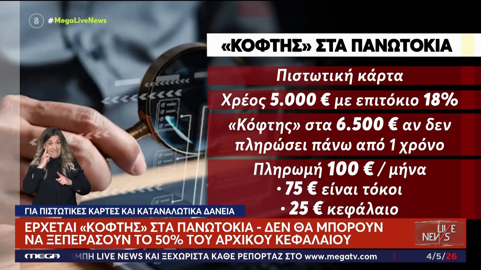 Έρχεται «κόφτης» στα πανωτόκια – Δεν θα μπορούν να ξεπεράσουν το 50% του αρχικού κεφαλαίου