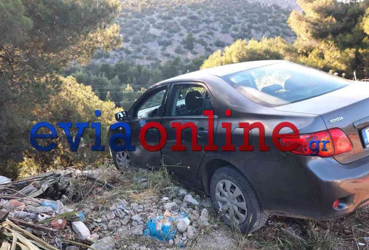 Ατύχημα στην Εύβοια: Όχημα ακινητοποιήθηκε στο χείλος του γκρεμού, στο νοσοκομείο ο οδηγός