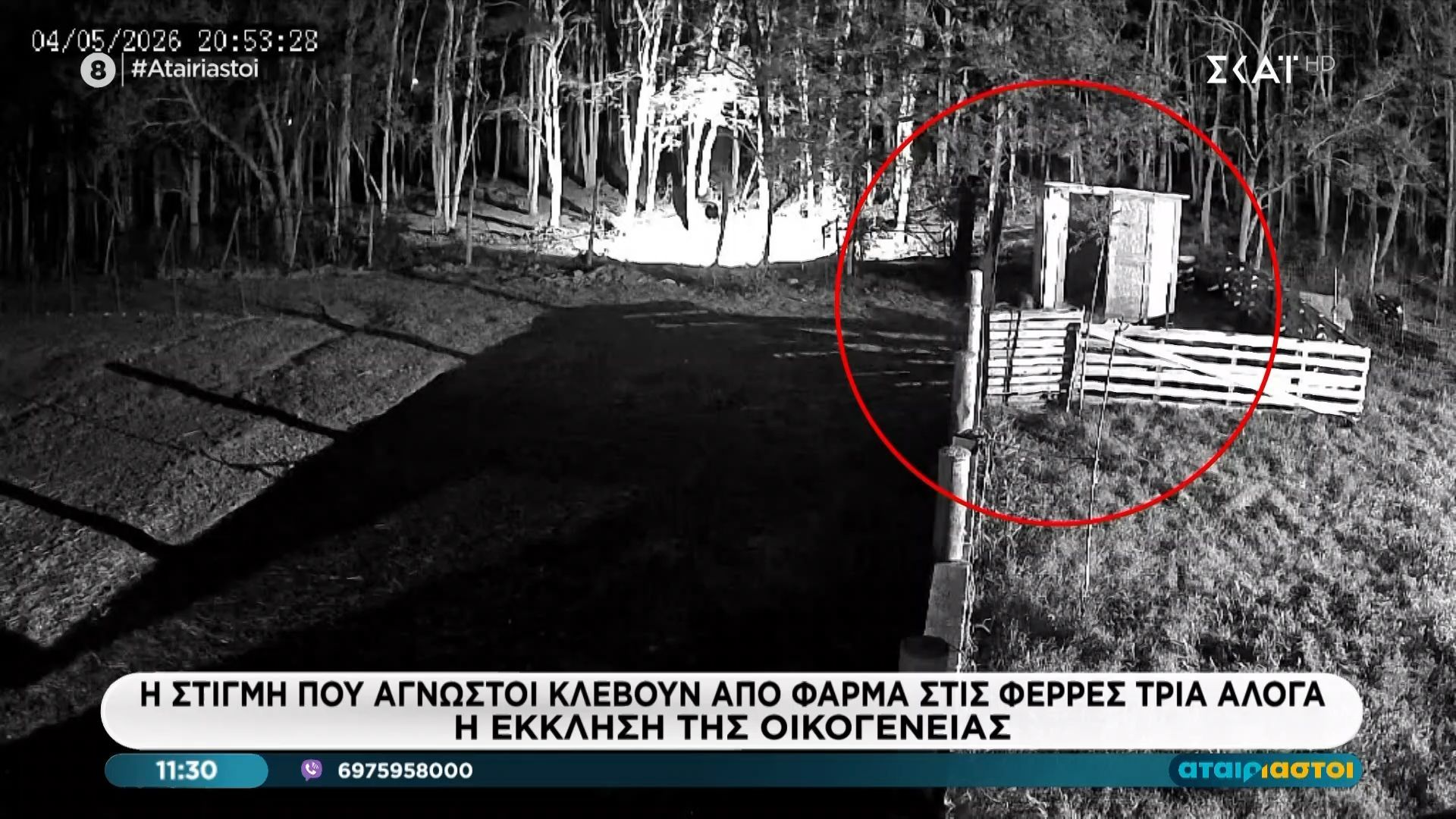 Η στιγμή που άγνωστοι κλέβουν από φάρμα στις Φέρες τρια άλογα