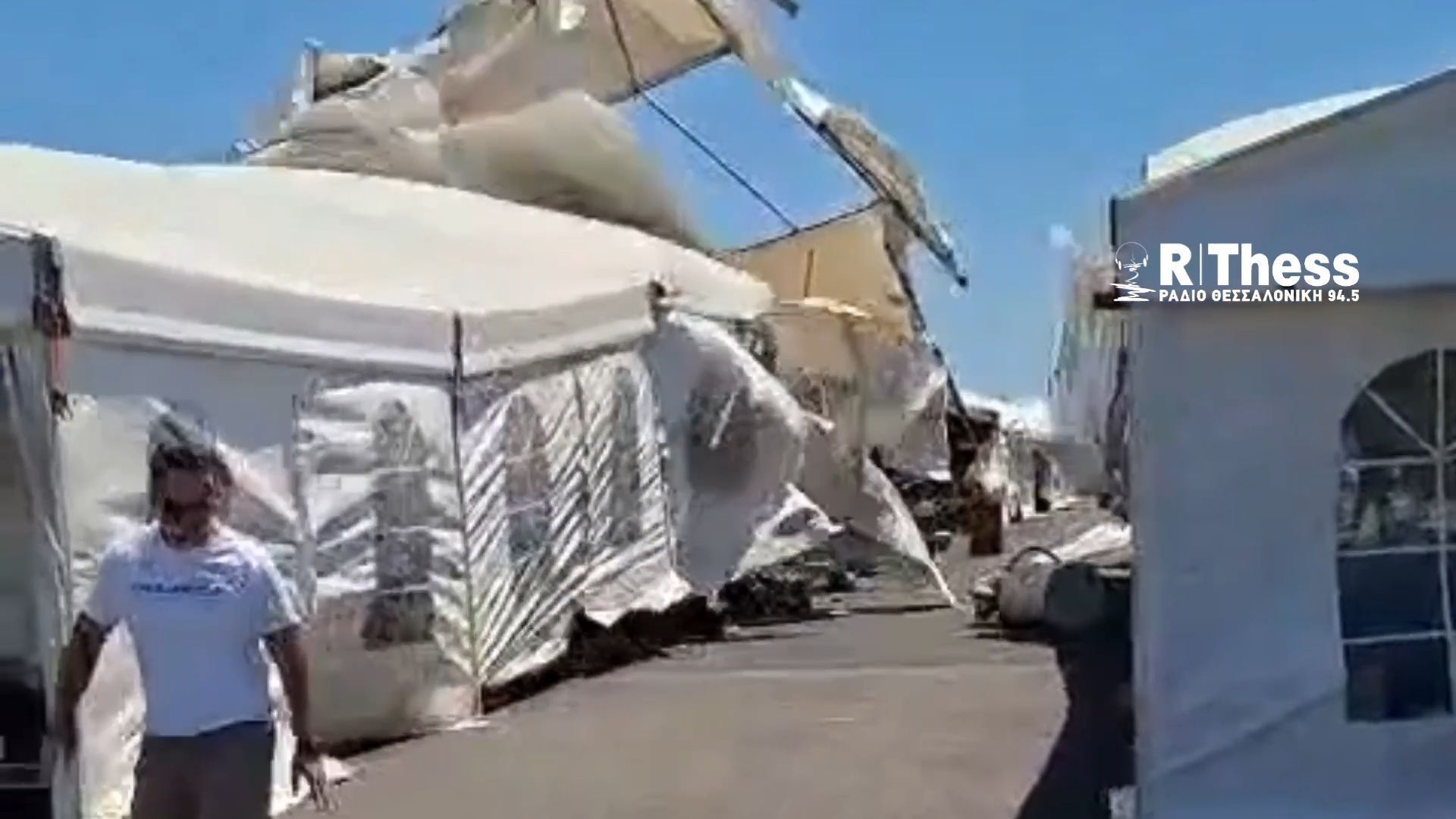 Ισχυρός αεροστρόβιλος (dust devil) προκάλεσε αναστάτωση σε πίστα karting στο Λάκκωμα Θεσσαλονίκης