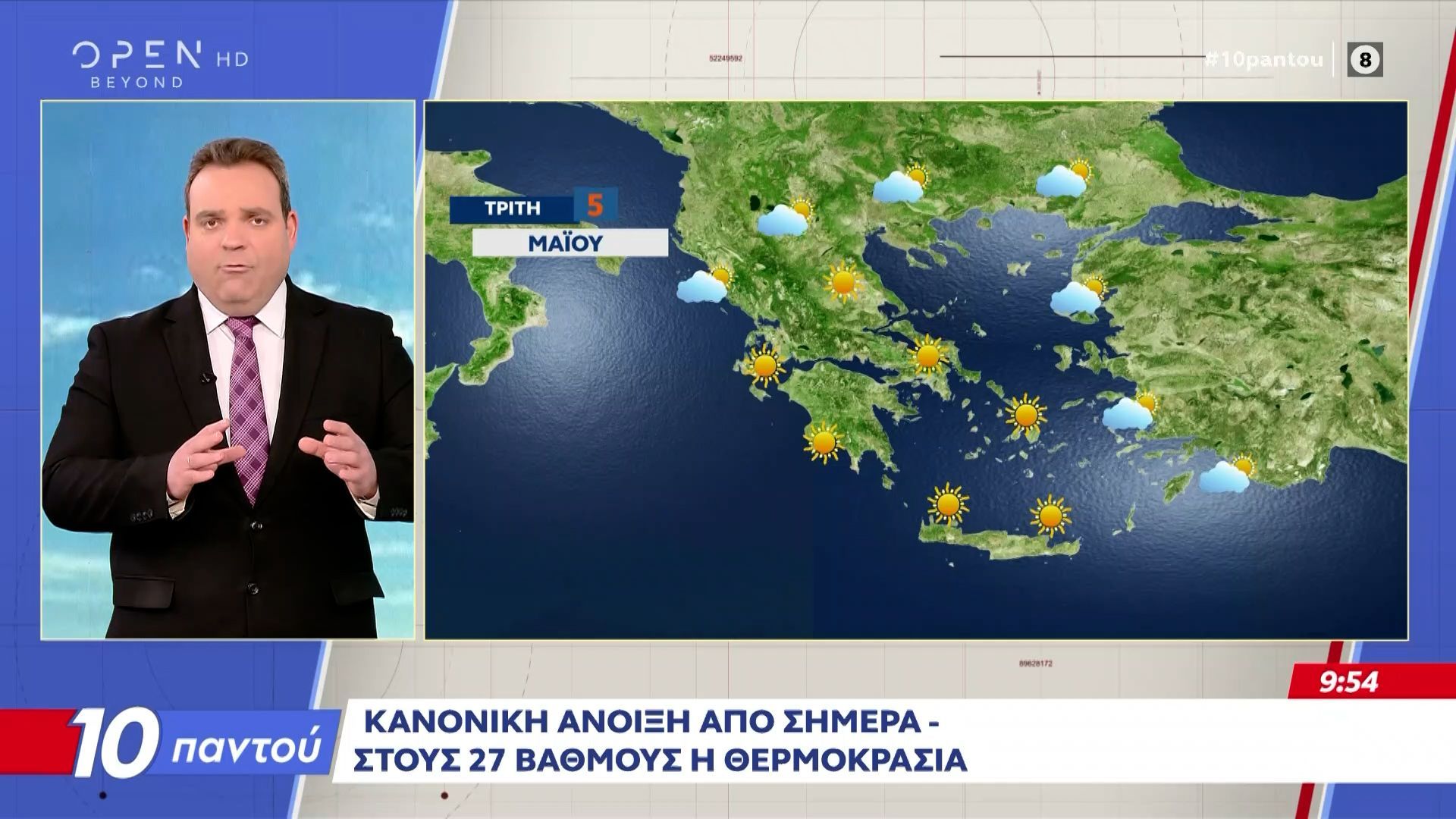 Καιρός 05/05/26: Κανονική άνοιξη σήμερα – Στους 27 βαθμούς η θερμοκρασία