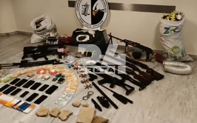 Κρήτη: Καρέ – καρέ η επιχείρηση της ΕΛΑΣ, βίντεο από τα όπλα, τα ναρκωτικά και τα χιλιάδες ευρώ 5 Έφοδοι της ΕΛΑΣ σε Ηράκλειο, Ρέθυμνο και Λασίθι