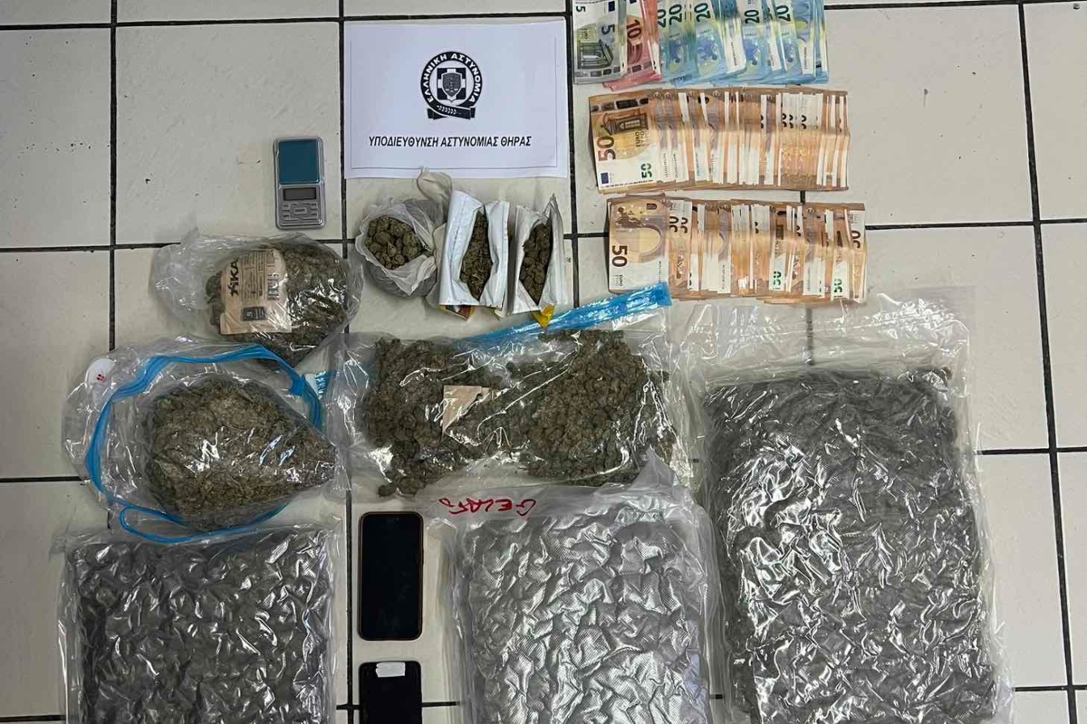 Σαντορίνη: «Χτύπημα» της ΕΛΑΣ σε 17 οικίες – Δύο συλλήψεις και άνω των 4,5 κιλών κάνναβης