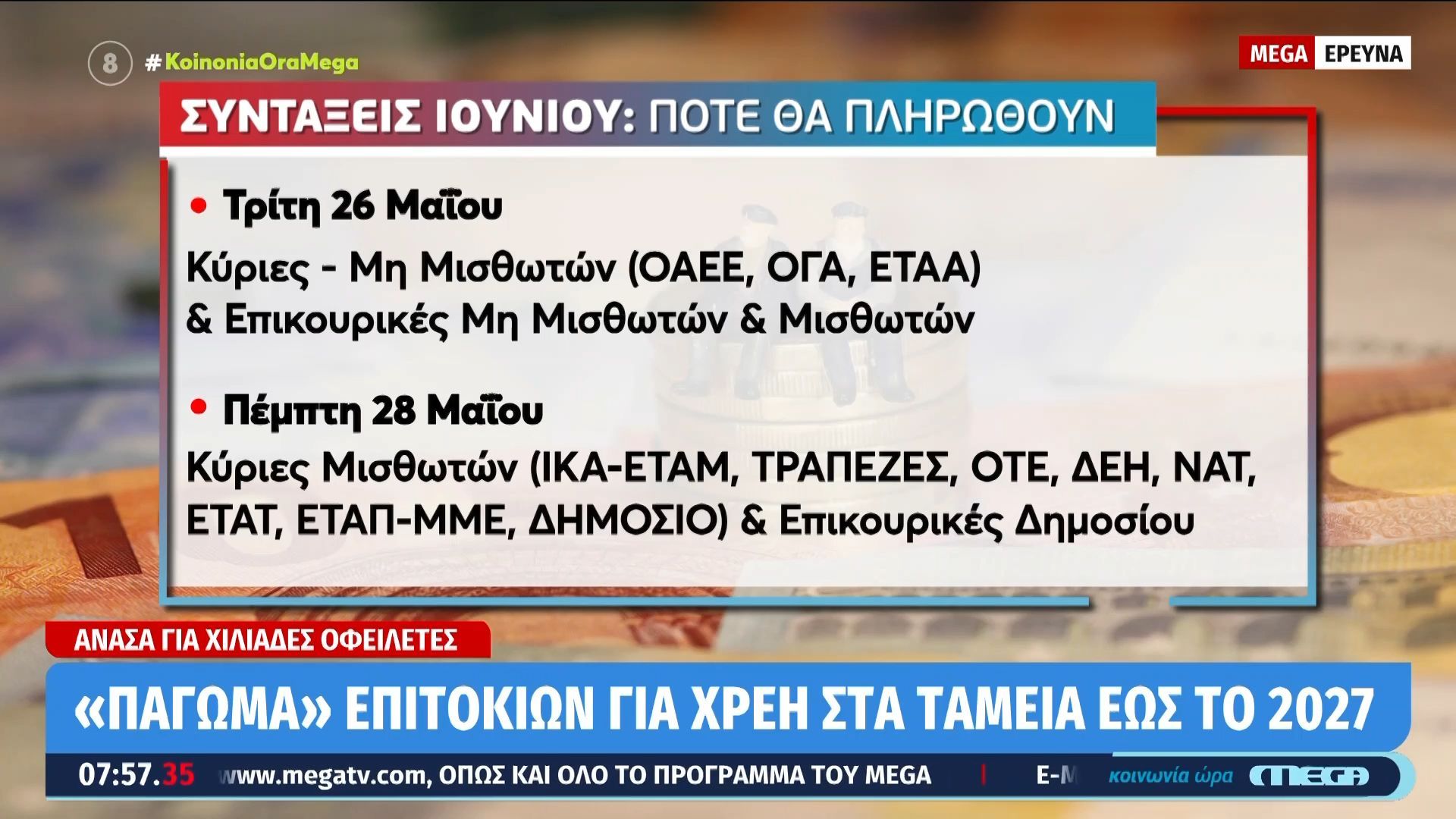 Πότε θα πληρωθούν οι συντάξεις Ιουνίου