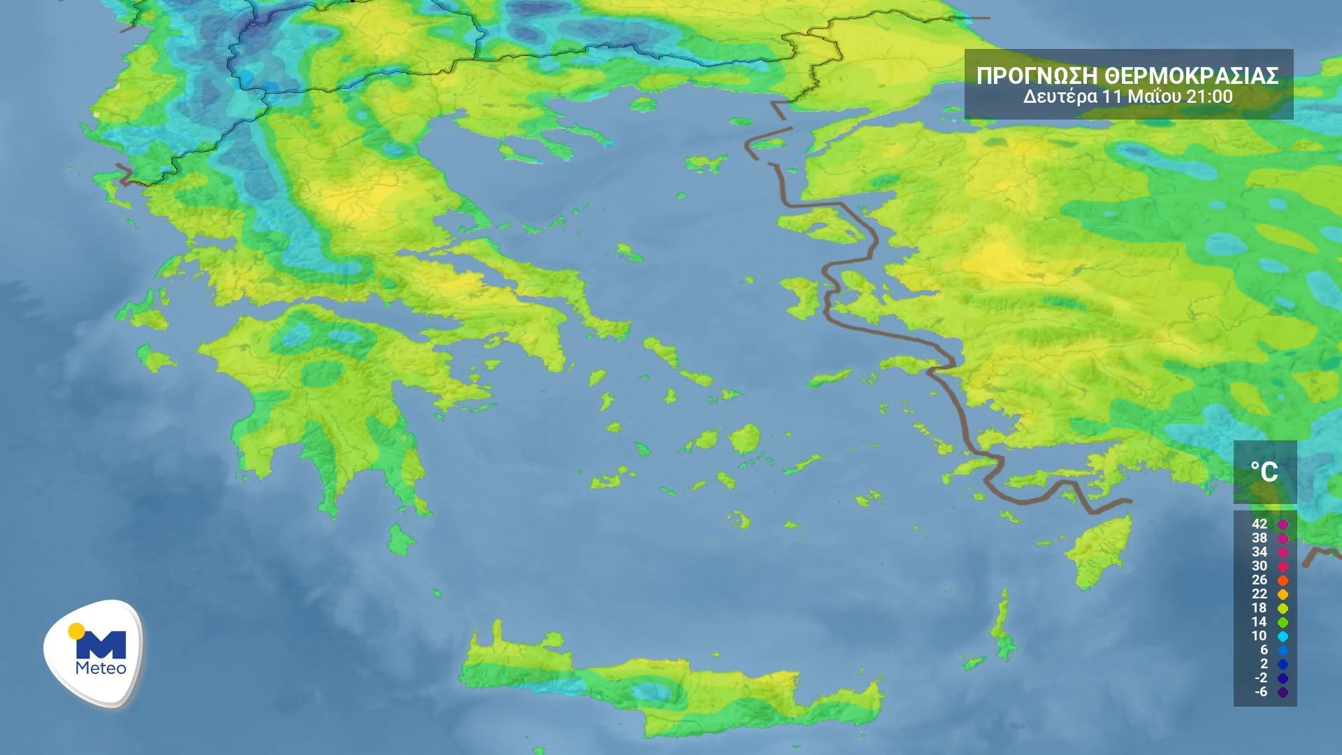 Πρόγνωση καιρού για τη Δευτέρα 11 Μαΐου