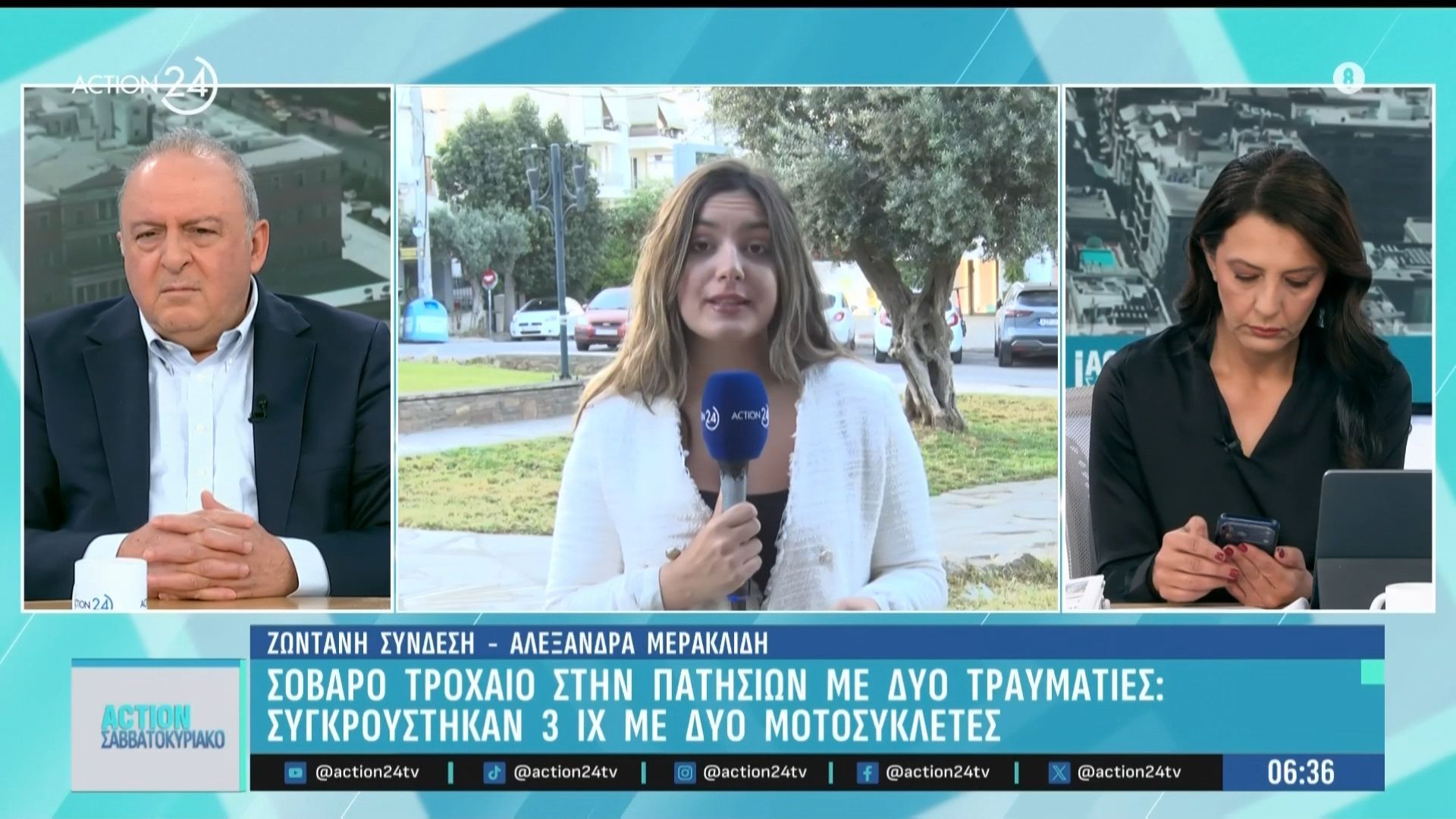 Σοβαρό τροχαίο στην Πατησίων με τρία Ι. Χ και δύο μηχανές – Δύο τραυματίες