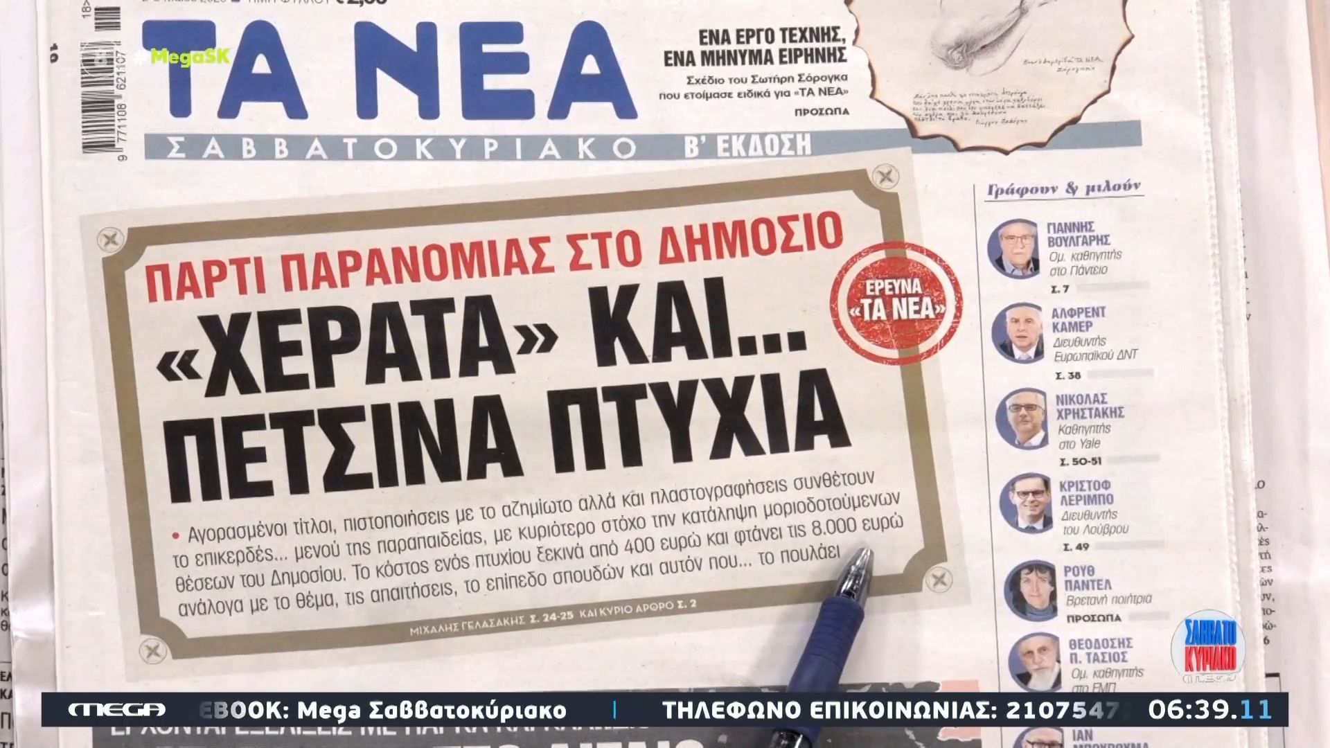 Τα πρωτοσέλιδα των εφημερίδων σήμερα 02/05/2026