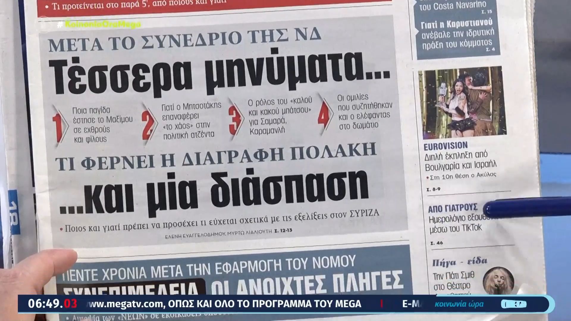 Τι γράφουν οι εφημερίδες σήμερα 18/05/2026.