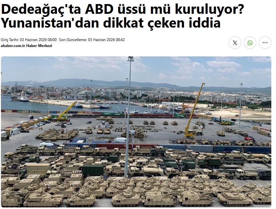Τουρκικά ΜΜΕ: Φήμες για αμερικανική βάση στην Αλεξανδρούπολη – Τι ανησυχεί την Άγκυρα 7 Τουρκικά ΜΜΕ: Φήμες για αμερικανική βάση στην Αλεξανδρούπολη – Τι ανησυχεί την Άγκυρα
