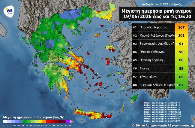 Καιρός: Ισχυρά μελτέμια έως 8 μποφόρ και ζέστη με 36 βαθμούς Κελσίου – Ξεπέρασαν τα 100 χλμ/ώρα οι άνεμοι στην Κάρυστο 9 Καιρός: Ισχυρά μελτέμια έως 8 μποφόρ και ζέστη με 36 βαθμούς Κελσίου – Ξεπέρασαν τα 100 χλμ/ώρα οι άνεμοι στην Κάρυστο