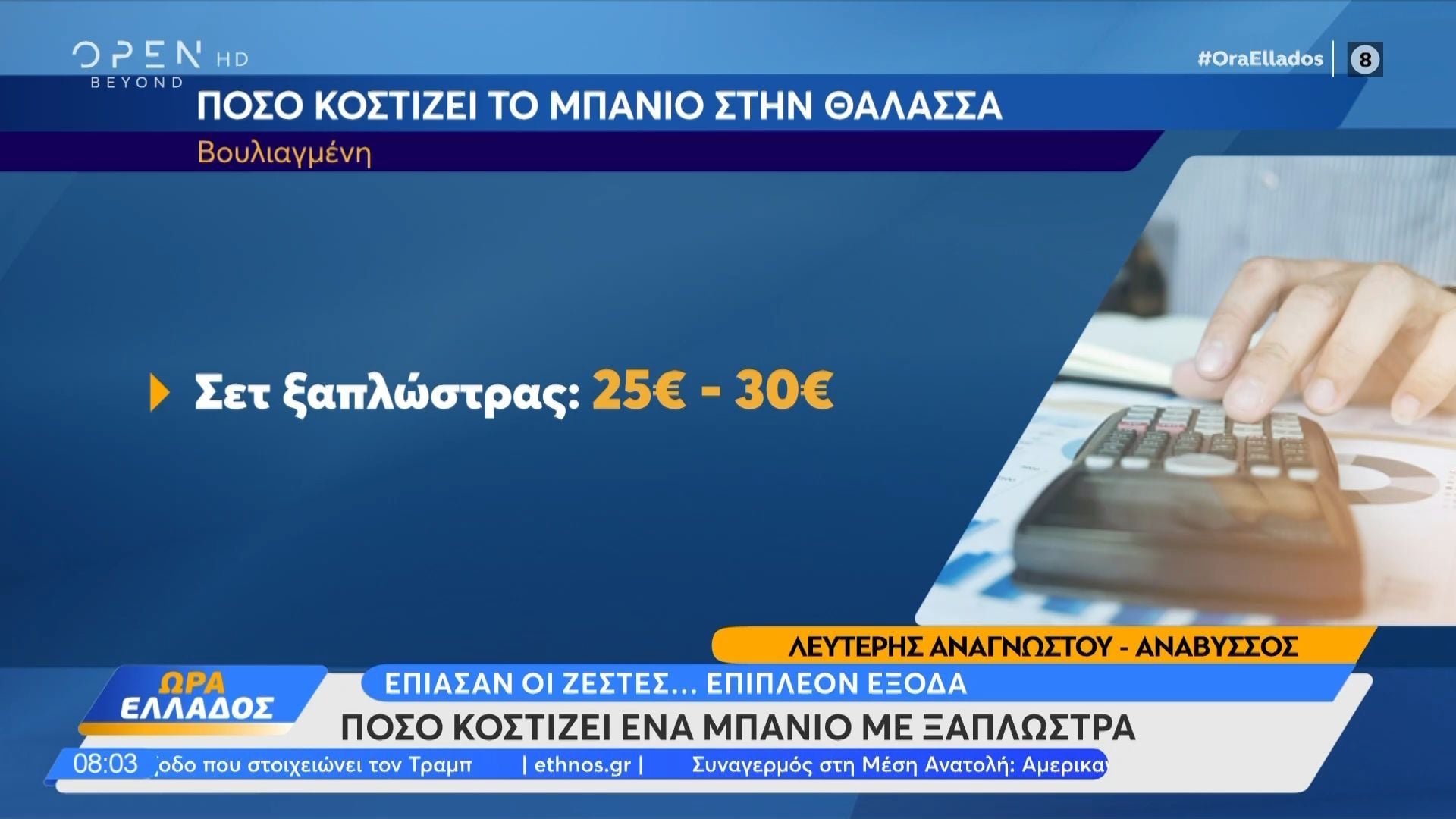 Έπιασαν ζέστες… Επιπλέον έξοδα – Πόσο κοστίζει ένα μπάνιο με ξαπλώστρα