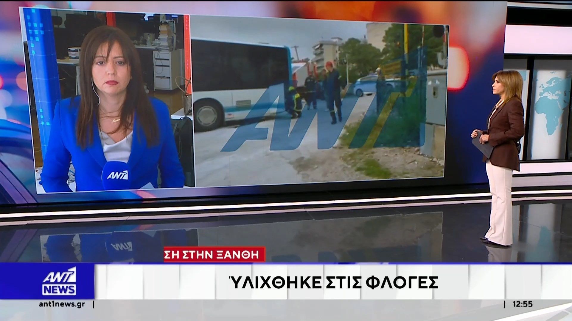 Ξάνθη: Φωτιά σε αστικό λεωφορείο εν κινήσει