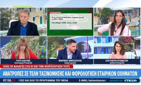 Αλλαγές στη φορολογία: Ανατροπές σε τέλη ταξινόμησης και φορολόγηση εταιρικών οχημάτων
