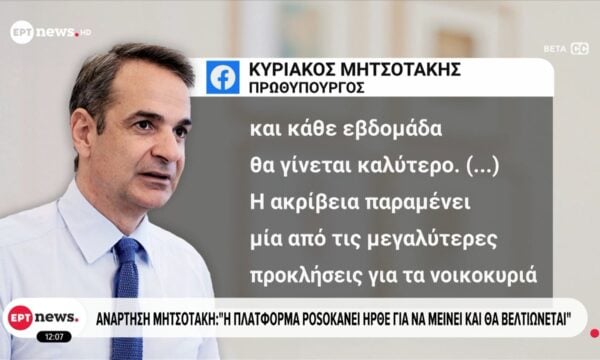 Ανάρτηση Κυριάκου Μητσοτάκη: Η ακρίβεια στην κορυφή της κυβερνητικής ατζέντας