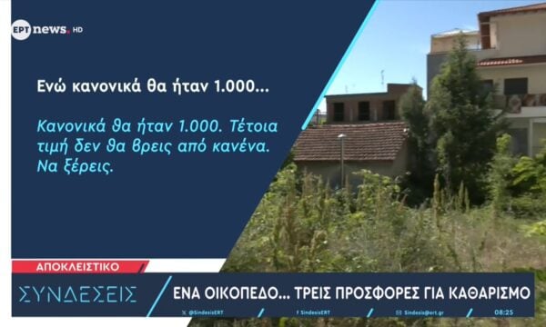Αποκλειστικό: Ένα οικόπεδο…τρεις προσφορές για καθαρισμό