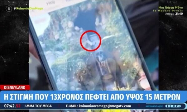 Disneyland: Η στιγμή που 13χρονος πέφτει από ύψος 15 μέτρων