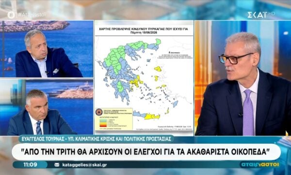 Ε. Τουρνάς: «Σήμερα είχαμε τρεις ενάρξεις πυρκαγιάς που εντόπισαν τα drones»