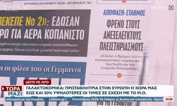 Εφημερίδες 28/06/2026: Τα πρωτοσέλιδα