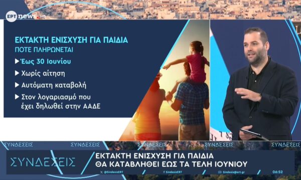 Έκτακτη ενίσχυση για παιδιά: Θα καταβληθεί έως τα τέλη Ιουνίου