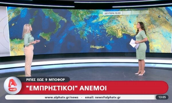 “Εμπρηστικοί” άνεμοι: Ριπές έως και 9 μποφόρ