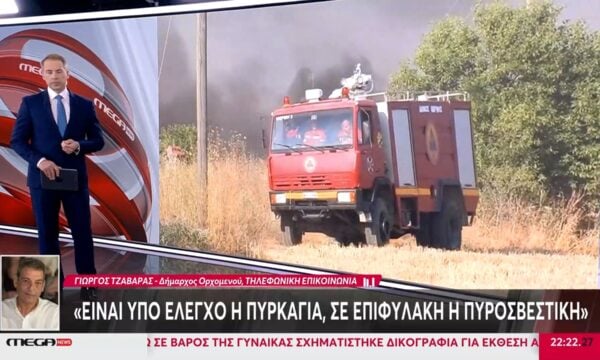 Γ. Τζαβάρας, Δήμαρχος Ορχομενού: «Η φωτιά άρχισε από δύσβατο σημείο ψηλά στο βουνό»