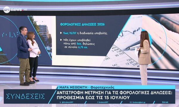 Η φοροτεχνικός Μάρα Μεθενίτη στο ΕΡΤnews για τις φορολογικές δηλώσεις