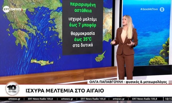 Ισχυρά μελτέμια στο Αιγαίο – Όλγα Παπαβγουλή, φυσικός & μετεωρολόγος