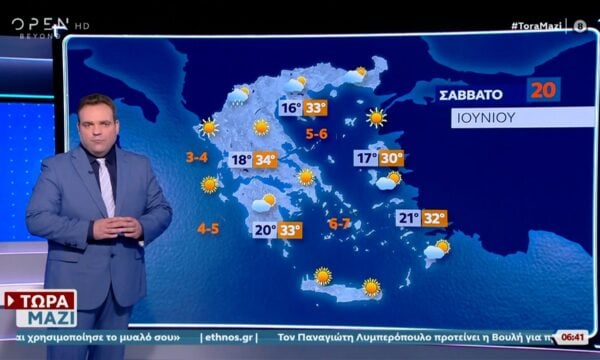 Καιρός 20/06/2026: Ηλιοφάνεια θα κυριαρχήσει σήμερα