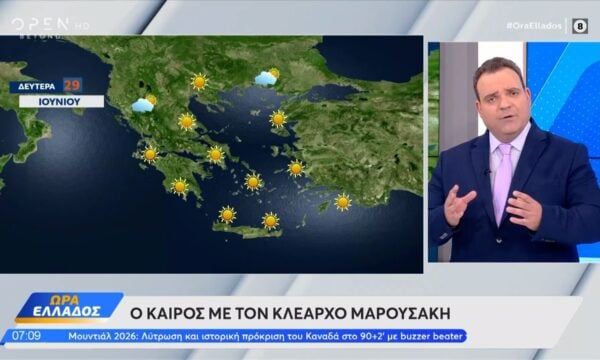 Καιρός 29/06/2026: Υποχωρούν σταδιακά τα μελτέμια,ανεβαίνει η θερμοκρασία