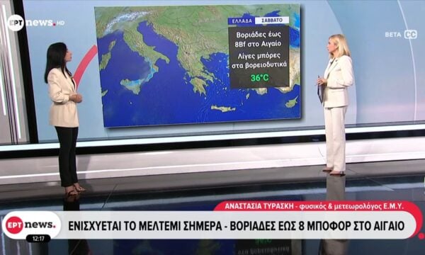 Καιρός: Ενισχύεται το μελτέμι σήμερα – Η πρόγνωση από την Αναστασία Τυράσκη