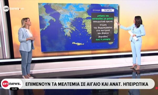 Καιρός: Μικρή άνοδος της θερμοκρασίας σήμερα στα δυτικά – Η πρόγνωση από την Όλγα Παπαβγούλη