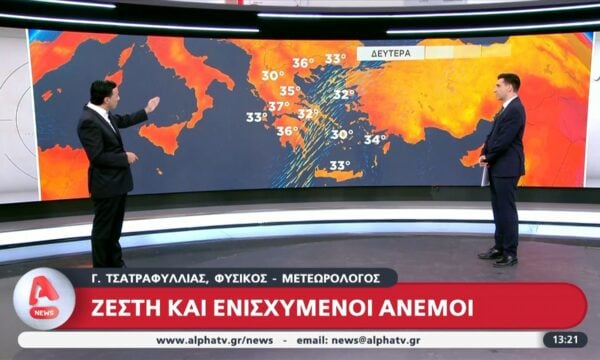Καιρός: Ζέστη και ενισχυμένοι άνεμοι