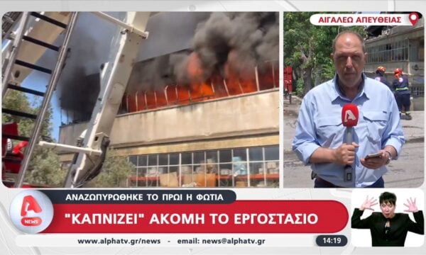 “Καπνίζει” ακόμα το εργοστάσιο: Αναζωπυρώθηκε το πρωί η φωτιά