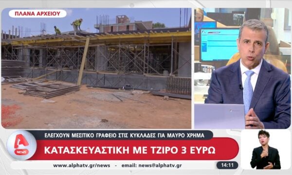Κατασκευαστική με τζίρο 3 ευρώ: Ελέγχουν μεσιτικό γραφείο στις Κυκλάδες για μαύρο χρήμα