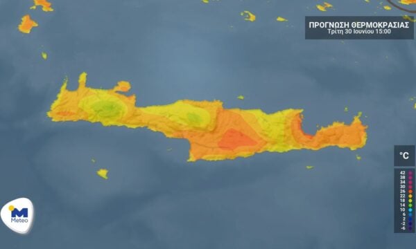 Κρήτη: Ο καιρός για την Τρίτη 30 Ιουνίου
