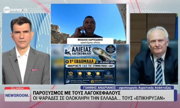 Λαγοκέφαλοι: Γέμισε η Κρήτη, λέει ψαράς – Τι ανέφερε στο ΕΡΤnews o Υφυπουργός Αγροτ. Ανάπτυξης για δράση και αποζημιώσεις
