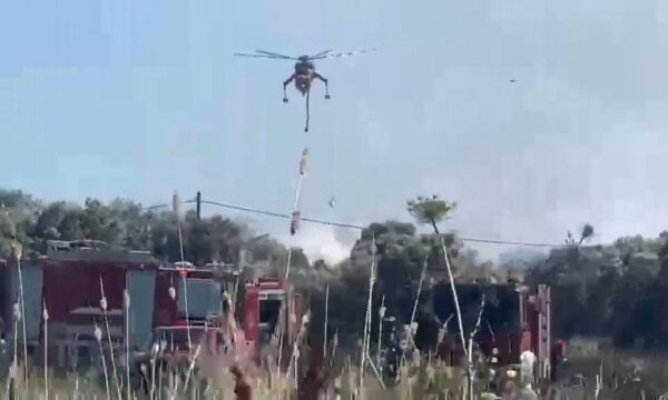 Μεγάλη κινητοποίηση της Πυροσβεστικής για τη φωτιά στα Σπάτα