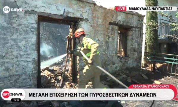 Ναύπακτος: Φωτιά σε δασική έκταση στην Κάτω Μαμουλάδα – Στη «μάχη» κατάσβεσης τρία εναέρια μέσα